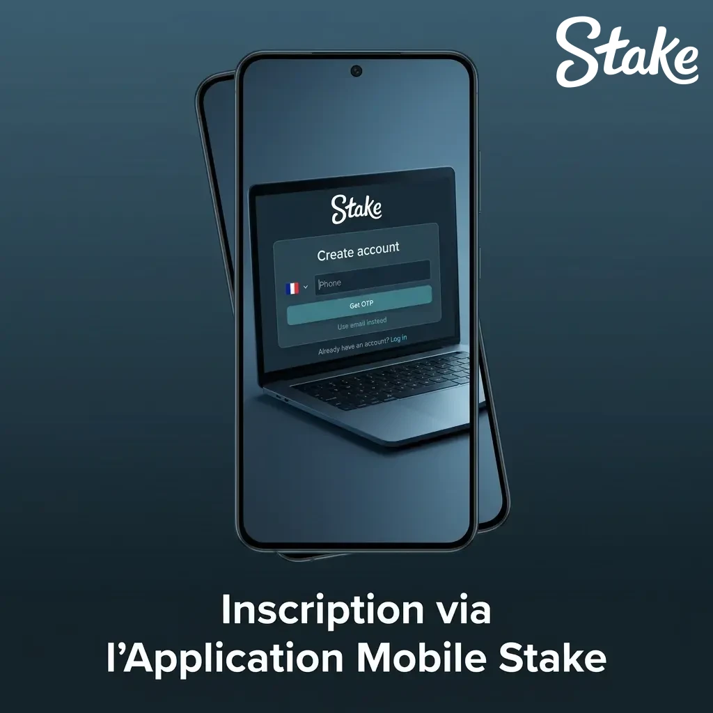 Inscription sur l'application mobile Stake en 4 étapes simples pour accéder aux paris et jeux casino