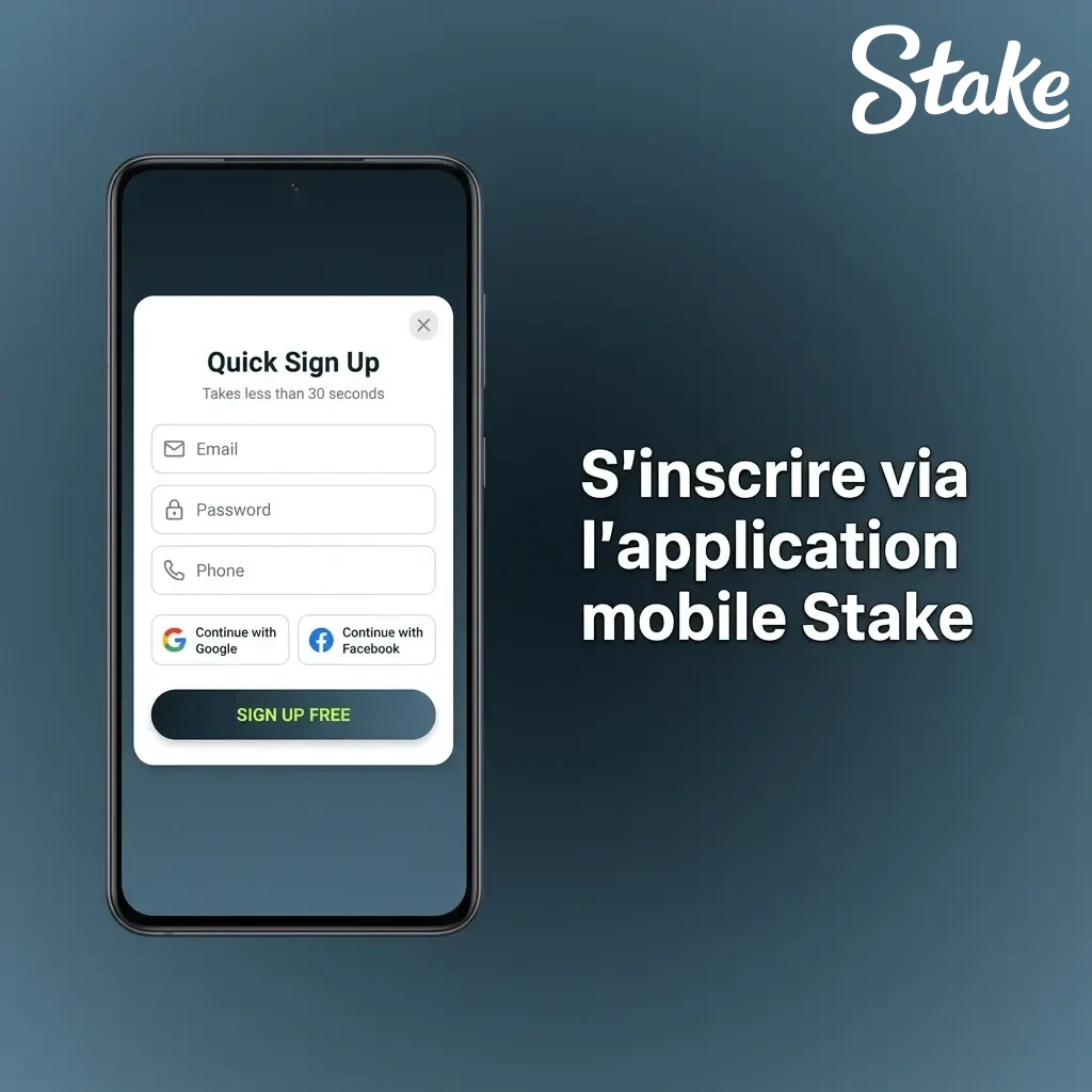 Inscription sur l'application mobile Stake : guide étape par étape pour créer un compte sur smartphone
