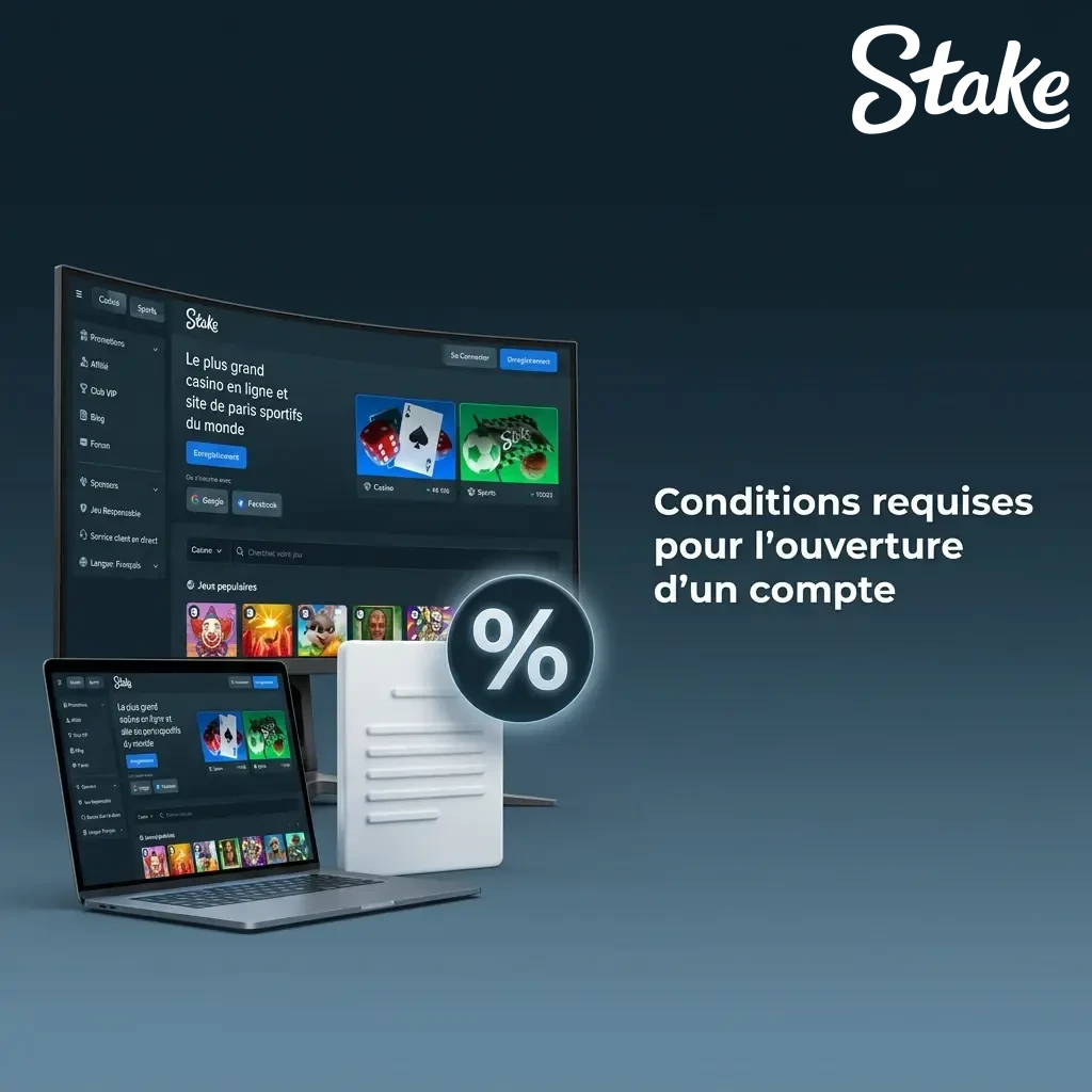 Conditions d'éligibilité pour ouvrir un compte Stake : âge légal, résidence autorisée et informations exactes requises.