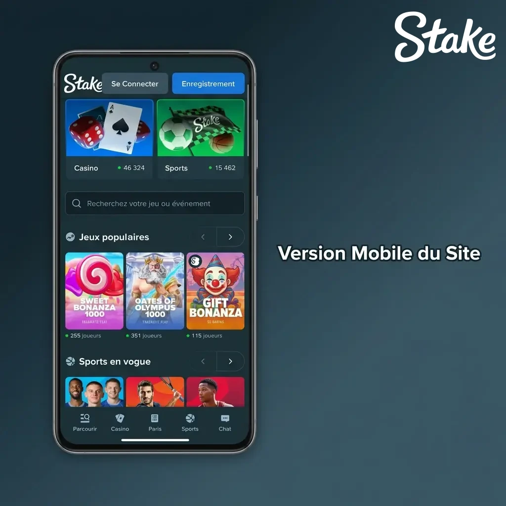 Version mobile du site de jeux : accès immédiat au casino et paris sportifs depuis votre navigateur, sans installation