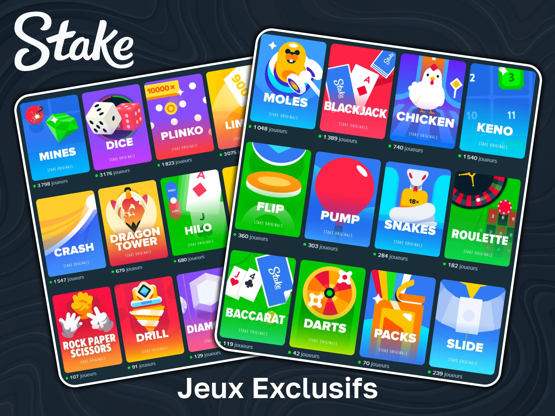 Stake propose ses propres jeux de casino sous la marque Stake Originals.