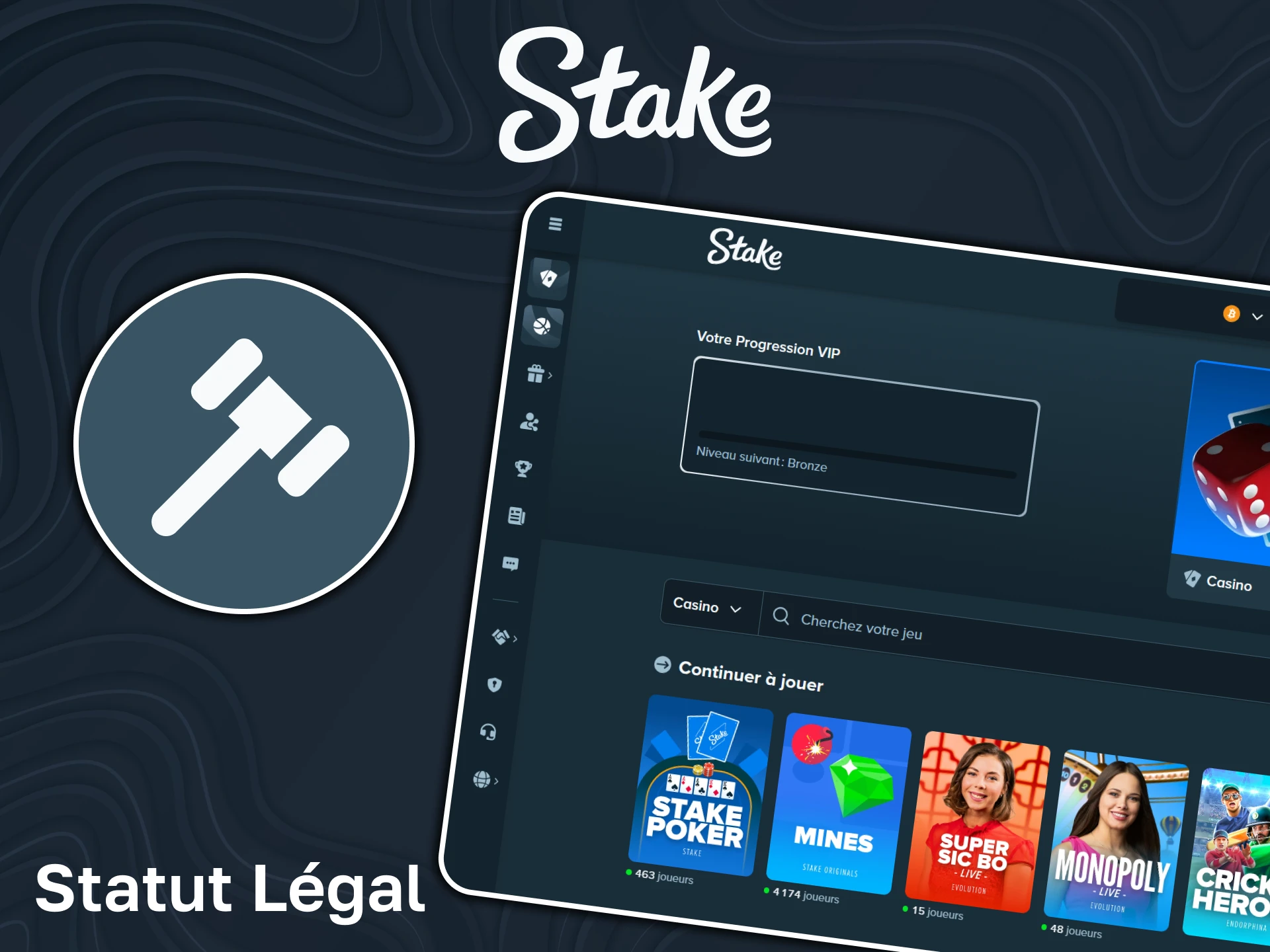 Stake est une plateforme légale en France et sûre pour les joueurs.
